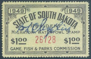 US South Dakota Scott #1 Used, XF