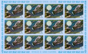 Equatorial Guinea 1975 OVNI-APOLLO 11-GAGARIN-MOON-SPACE 11 Sheetlets IMPERF.MNH