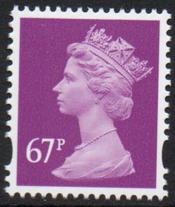 Great Britain Sc MH398 2010 67p red violet QE II Machin Head stamp mint NH