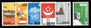 Singapore #101-106 Cat$94.50, 1969 Founding set of six, never hinged