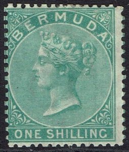 BERMUDA 1865 QV 1/- WMK CROWN CC PERF 14