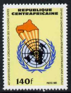 C A R - 1985 - UNO, 50th Anniv - Perf Single Stamp - Mint Never Hinged