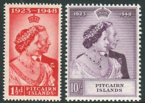 PITCAIRN ISLANDS-1948 Royal Silver Wedding.  An unmounted mint set Sg 11-12