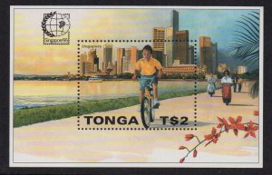 TONGA - 1995 - M/S - PHILATELICAL EXPOSITION IN SINGAPORE - BICYCLE -