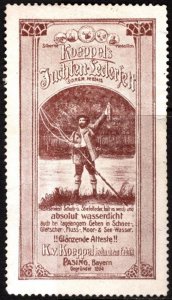 Vintage Germany Poster Stamp Juchten Leather K. V. Koeppel Technical Factory