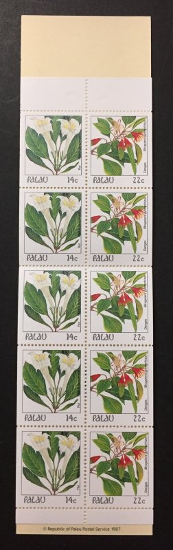 Palau 1987 #132b Booklet, Flowers, MNH.