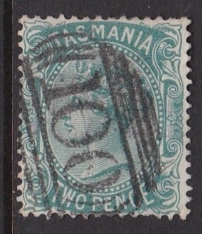 Tasmania 1870-78 Type QV Side Face Sc#61 Pmk 100 FU - tiny tear lower left