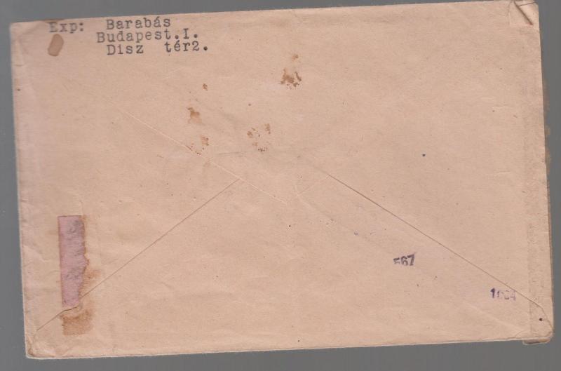 1943 censored Hungary airmail Cover to Nice France