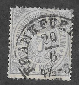 North German Confederation Scott 22 Used 7k stamp 2018 CV $12.00