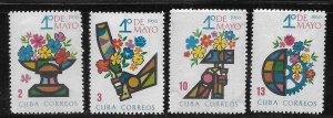 Cuba 1104-1107 1966 Labor Day set MNH