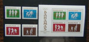 Bahamas 1984 Olympic Games Los Angeles set & Miniature Sheet MNH