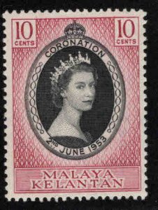 MALAYA Kelantan Scott 71 MH* coronation stamp