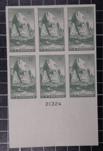 Scott 763 8 Cents Zion Plate Block Of 6 P# 21324 NGAI SCV $35.00