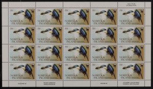 NORFOLK ISLAND 2004 WWF Kingfisher set sheetlets + M/Sheet. MNH **. Retail $305.