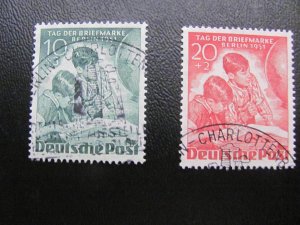 Germany Berlin 1951 USED SC 9NB6-7 YOUNG STAMP COLLECTING SET XF MICHEL70 EUROS