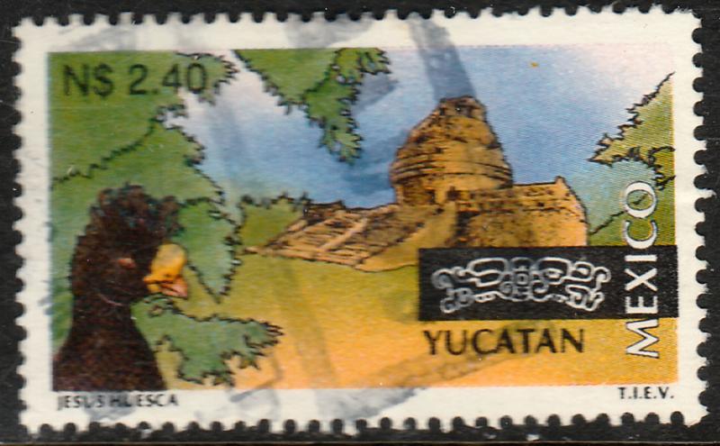 MEXICO 1795 N$2.40 Tourism Yucatan, bird, archeology. USED. F-VF. (1380)