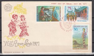 Indonesia Scott cat. 797-799. Tourism issue. Musician shown. First day covers.