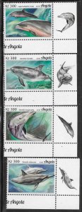 Angola #1444-1447 300kz Dolphins 2018 (MNH) CV $4.00