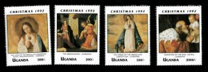 Uganda 1992 - CHRISTMAS 1992 - Set of 8 Stamps (Scott #1088-95) - MNH