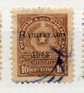 Paraguay 1918 Early Issue Fine Used 10c. Optd NW-175647