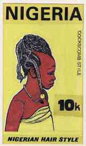 Nigeria 1987 Women's Hairstyles - original hand-painted a...