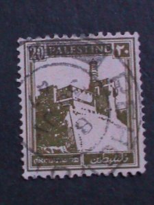 ​PALESTINE-1927-SC# 77 CITADEL OF JERUSALEM-USED FANCY CANCEL VF 96 YEARS OLD