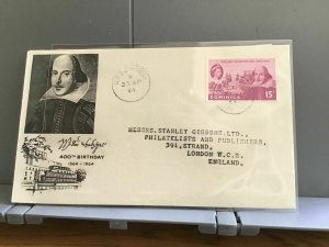 William Shakespeare   1964 Stanley Gibbons Dominica    stamp cover R29318 