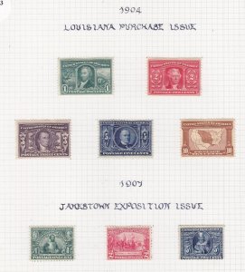 US: Sc 325-330, MH, 1904 LA Purchase & 1907 Jamestown Expos. (39993)