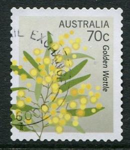 FLORAL EMBLEMS 2014 - 70c GOLDEN WATTLE - USED SELF-ADHESIVE