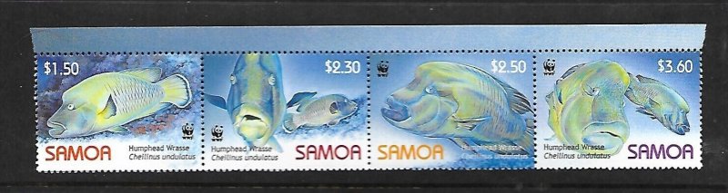 SAMOA Sc 1092 NH ISSUE OF 2006 - STRIP OF 4 - SEA LIFE - FISH 