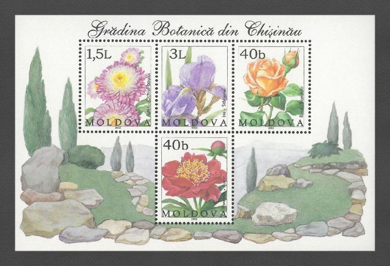 Moldova 2002 Flowers Botanical Garden Block 4 MNH stamps