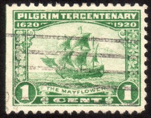 1920, US 1c, The Mayflower, Used, Print errors, Sc 548