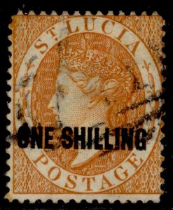 ST. LUCIA QV SG29, 1s orange, FINE USED. Cat £180.