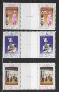 SOLOMON ISLANDS #345-347 1977 REIGN OF QEII 25TH MINT VF NH O.G cc GUTTER