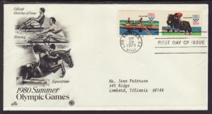US Rowing Olympics 1984 PCS Typed FDC BIN