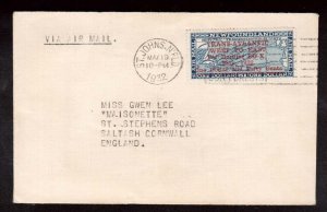 Newfoundland #C12 Used On Cover To UK