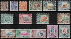 CYPRUS 1955 Definitives; Scott 168-82, SG 173-87; MNH