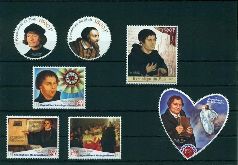 Martin Luther Reformation 500 Years Protestantism 55 MNH stamps set collection 