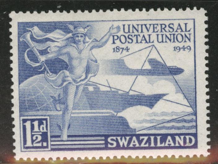 Swazialand Scott 50 MH* 1949 UPU  stamp