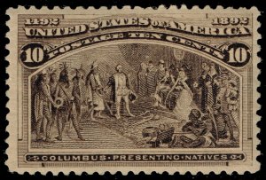 US #237 Columbus Presenting Natives; MNH