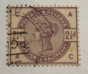 Great Britain 1884 Scott 101 used - 2½d, Queen Victoria