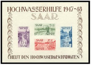 SAAR [SAARLAND] STAMP ALBUM PAGES 1920-1959 (39 color illustrated pages)