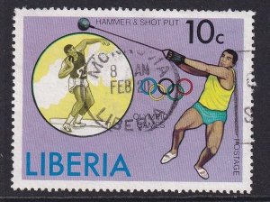 Liberia  #738 used  1976 Olympic Games Montreal 10c