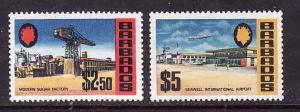 Barbados-Sc#342a-3a-unused hinged top values of set-1973-