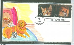 US 3670-3671 Neuter & Spay, Late Frank Ellis, FDC Handpainted Cachet, 25 of 31 Made, Unaddressed