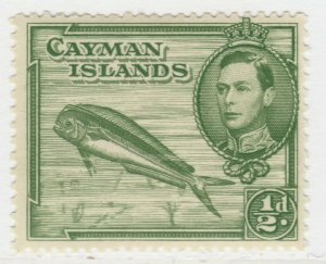 1938 British Colony CAYMAN ISLANDS Dolphin 1/2d Perf. 13x11 1/2MH* A27P26F23456-