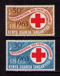 KENYA UGANDA TANZANIA KUT Sc# 142 - 143 MH FVF St2 Red Cross