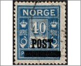 Norway NK 168 Postage due - surcharged 40 Øre Dull blue