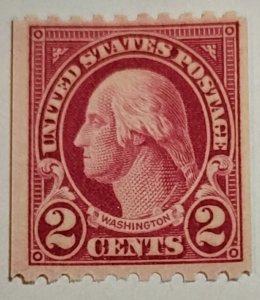 Scott Stamp# 606a -1923 2¢ Washington Scarce Carmine Lake. MNH OG.  SCV $150.00