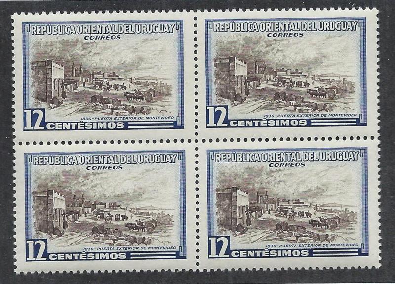 URUGUAY SC# 613 B/4 FVF/OG 1954